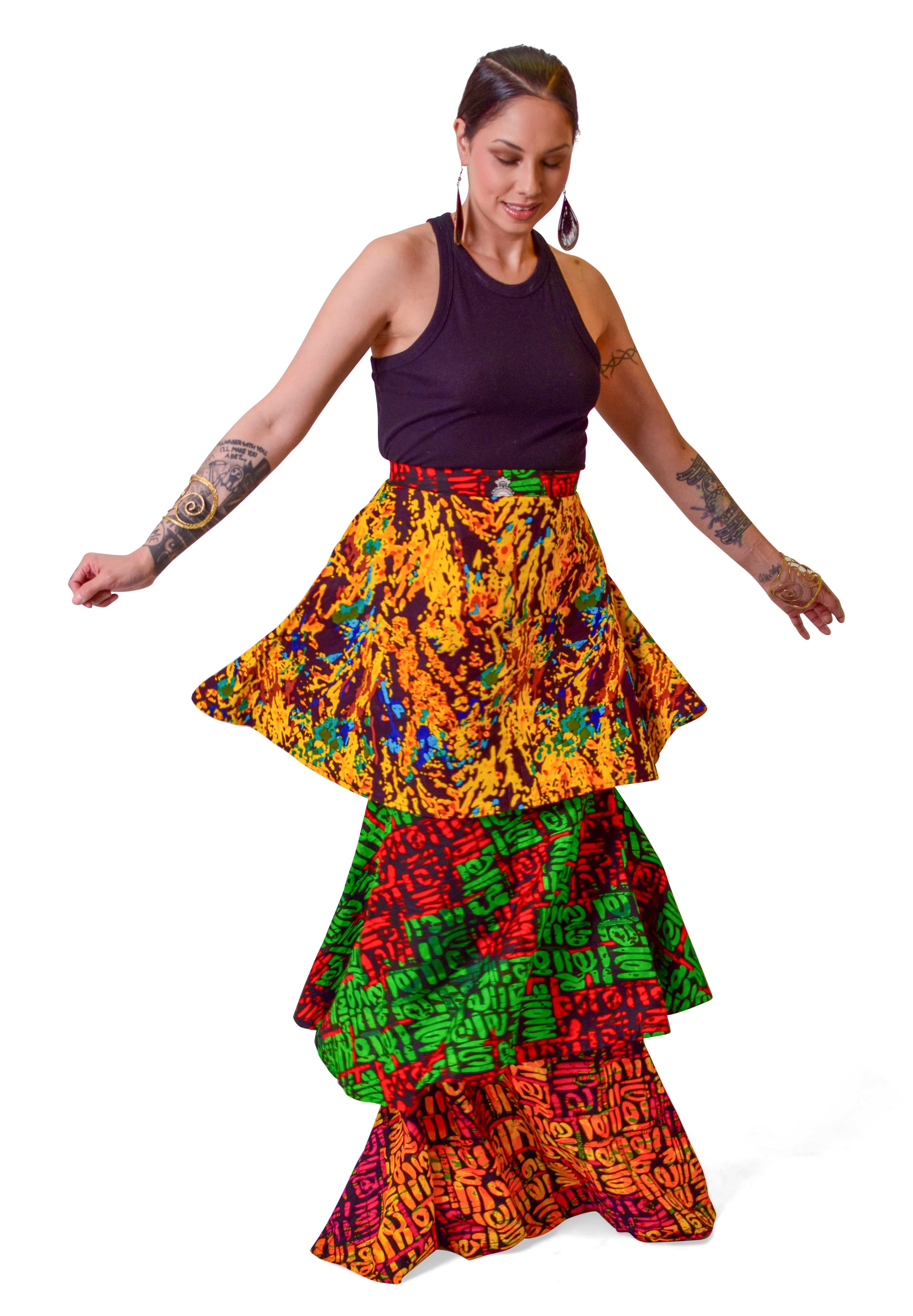Oma Triple layered Maxi Skirt