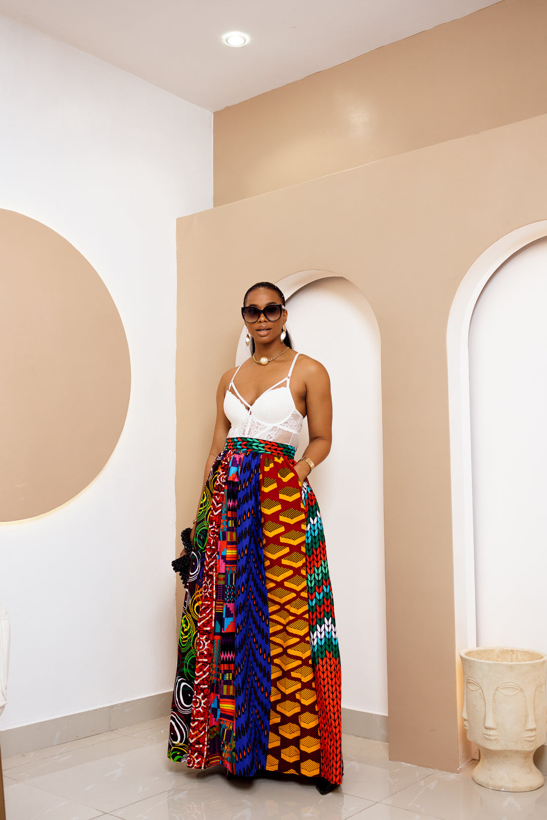Onje Ankara Patchwork Skirt – Vibrant, Unique & Stylish – Obioma