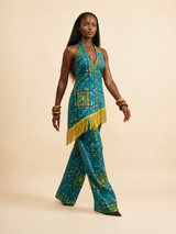 Ogbuefi 2 Fringe Wide-Leg Pants & Top Set | Luxe Resort Wear