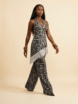 Ogbuefi Fringe Wide-Leg Pants & Top Set | Luxe Resort Wear