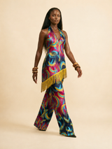 Offor Fringe Wide-Leg Pants & Top Set | Luxe Resort Wear