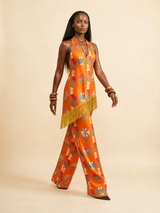 Chi Fringe Wide-Leg Pants & Top Set | Luxe Resort Wear
