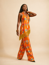 Chi Fringe Wide-Leg Pants & Top Set | Luxe Resort Wear