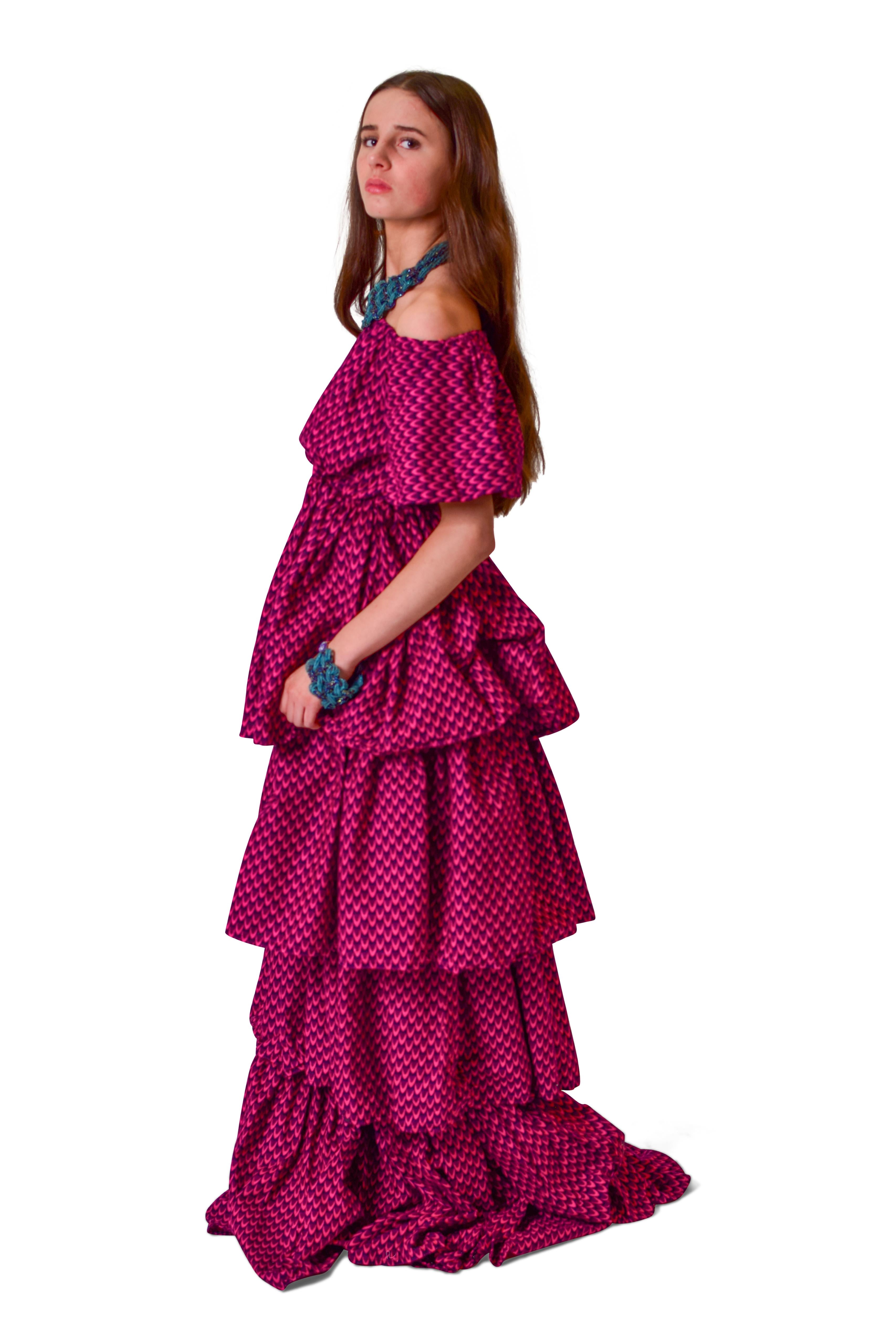 Uden – Hand-Crafted Ankara Tiered Off-Shoulder Gown