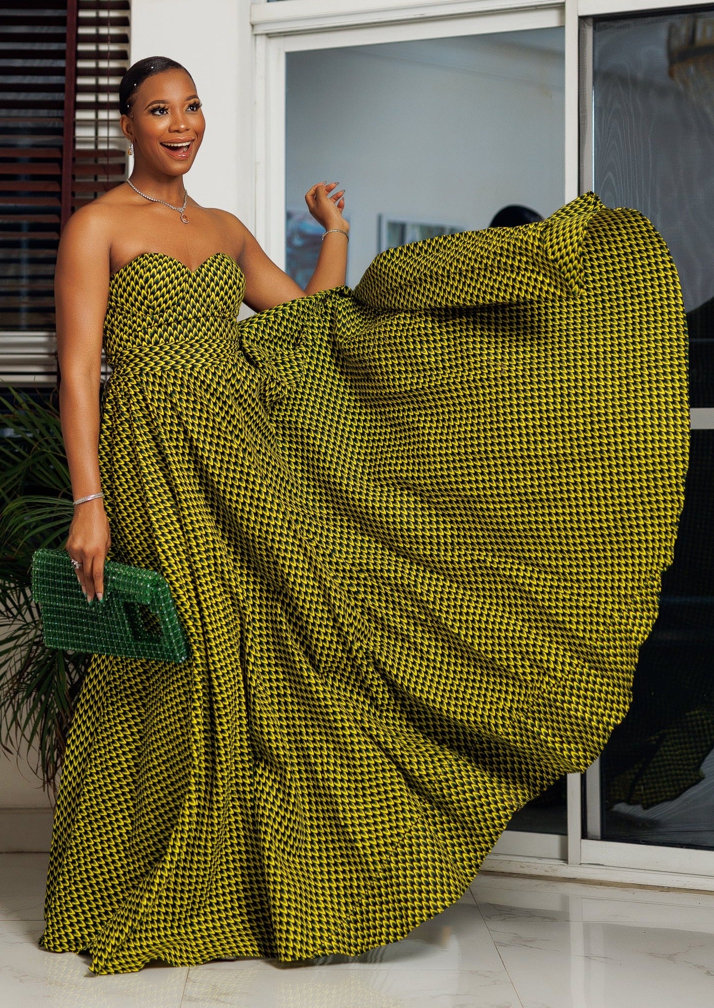 Ugba Strapless Sweetheart Neckline Dress