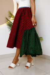 Ugobelu Dual-Tone Ankara Skirt