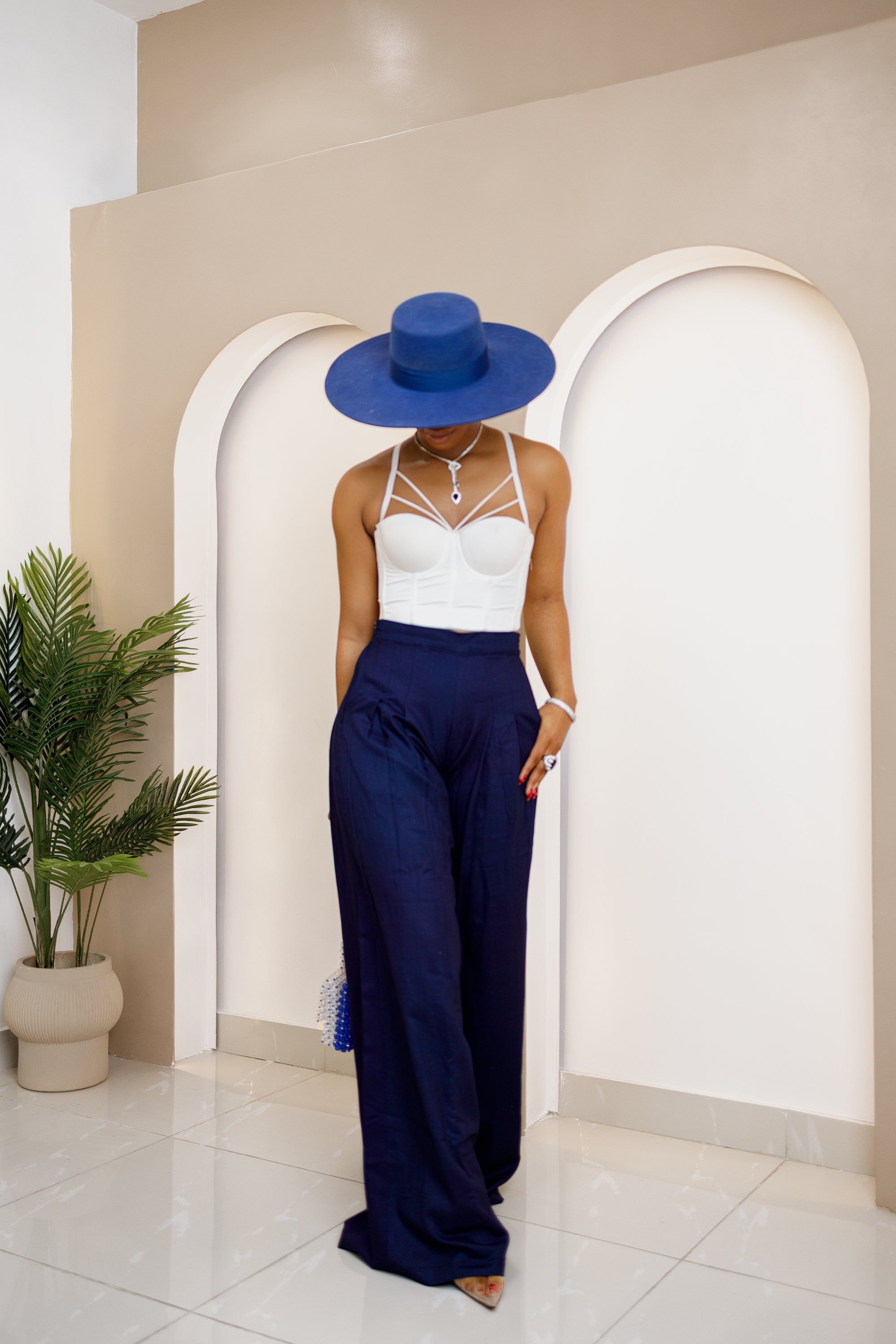 Umunya Wide-Leg High-Waist Casual Pants