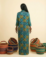Ejecham Silk Kaftan Dress - Effortless Luxury - back view