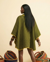 Oso Ankara Cape: Luxurious African Print Shawl - back view