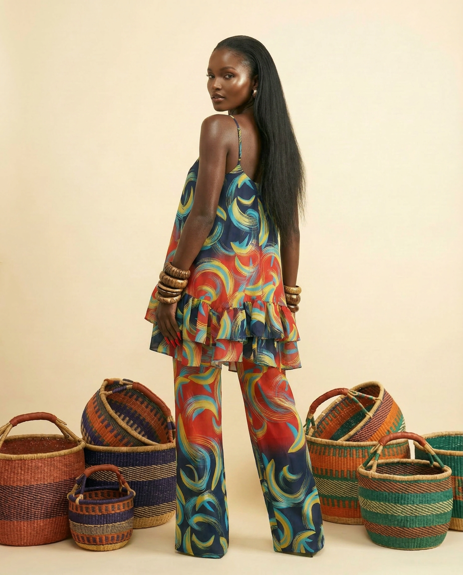 Opi Ankara Silk Blend Two-Piece Set - Parisian Elegance - back view