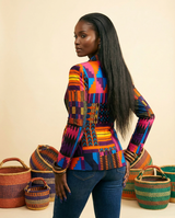 Ogalanwa Ankara Cotton Peplum Top - Artisanal African Print - back view