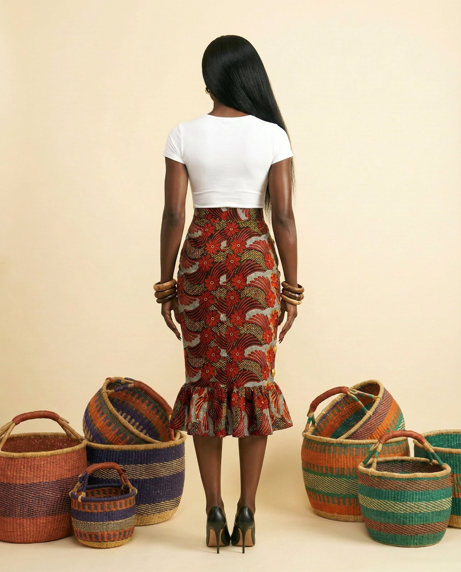 Uwa Silk Blend Palazzo Trousers - Elegant & Flowy - back view