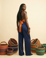 Nkusa Silk Blend Luxe Lounge Set - Elevated Comfort - back view