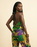 Enyi Silk-Touch Jumpsuit: Luxuriously Replicated Elegance - back view
