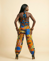 Umuaka Silk Blend Jumpsuit - Elegant Front & Back Design - back view