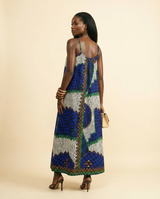 Ankara Luxe Maxi Dress: Cotton-Blend, Flattering Silhouette - back view
