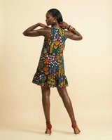 Ankara Cotton 'Edited Generation' Maxi Dress - Vibrant Print - back view