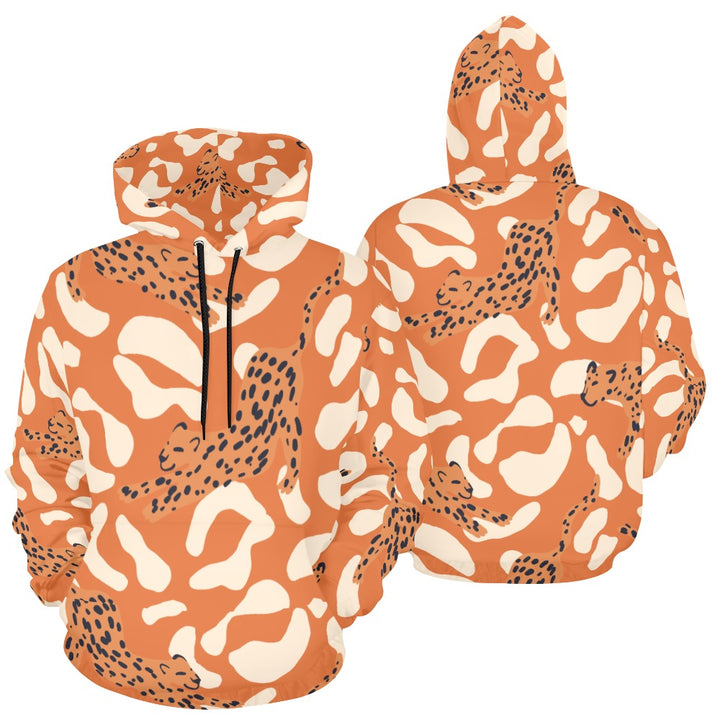 Orange Leopard Print Hoodie