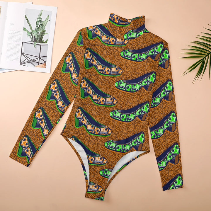 Shoe Print Turtleneck Bodysuit
