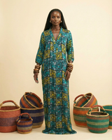 Ejecham Silk Kaftan Dress - Effortless Luxury - front-facing view