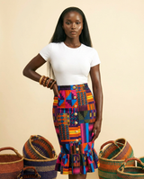 Nta Elastic-Waist Luxe Knit Skirt - Effortless Sophistication - front-facing view