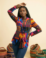 Ogalanwa Ankara Cotton Peplum Top - Artisanal African Print - front-facing view