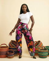 Oga Silk-Blend High-Waisted Trousers - Luxurious Flow & Comfort - front-facing view