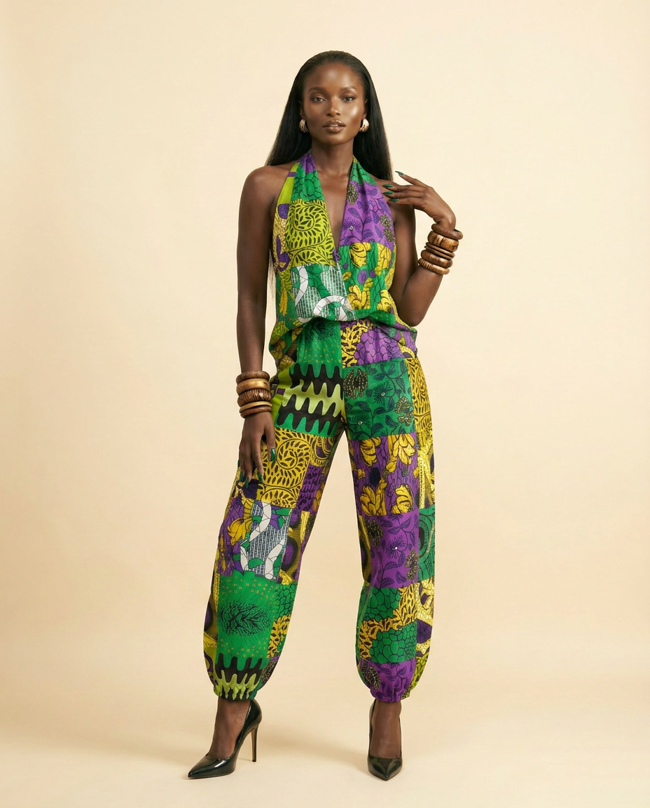 Enyi Silk-Touch Jumpsuit: Luxuriously Replicated Elegance - front-facing view