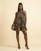 Ankara Cotton 'Edited Generation' Maxi Dress - Vibrant Print - front-facing view