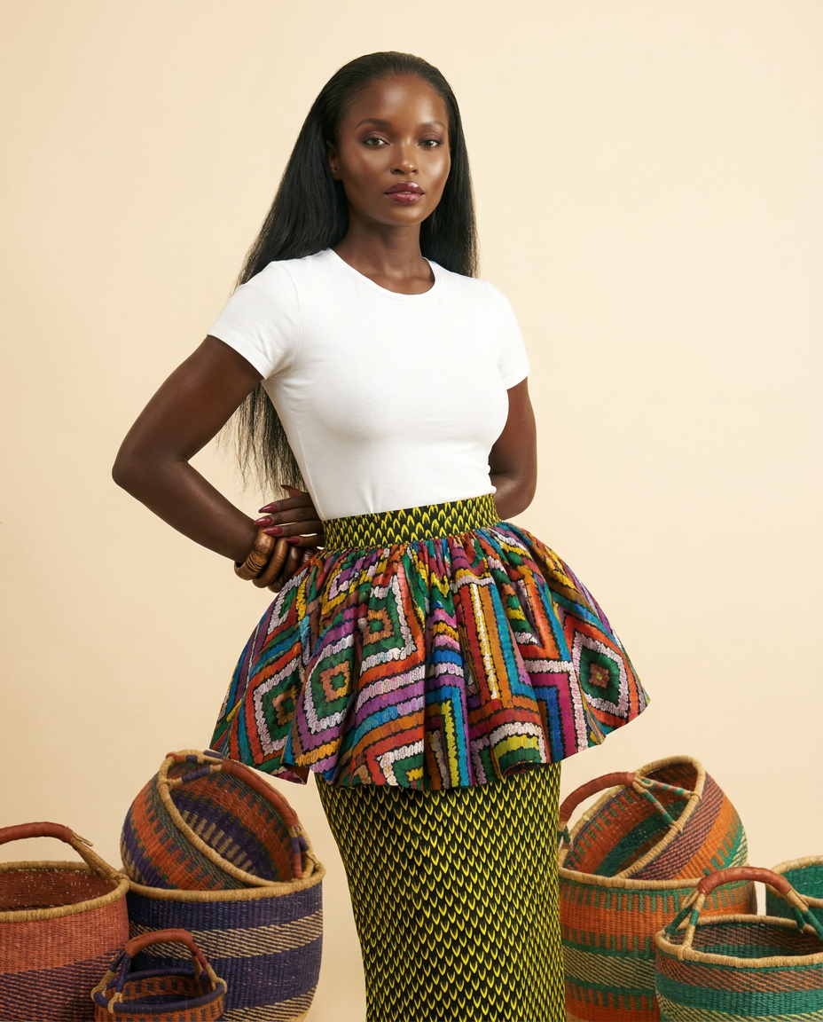 Rue Silk & Tulle A-Line Midi Skirt - Evening Bloom - front-facing view