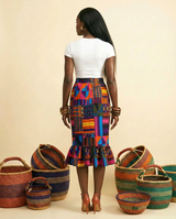 Nta Elastic-Waist Luxe Knit Skirt - Effortless Sophistication - back view