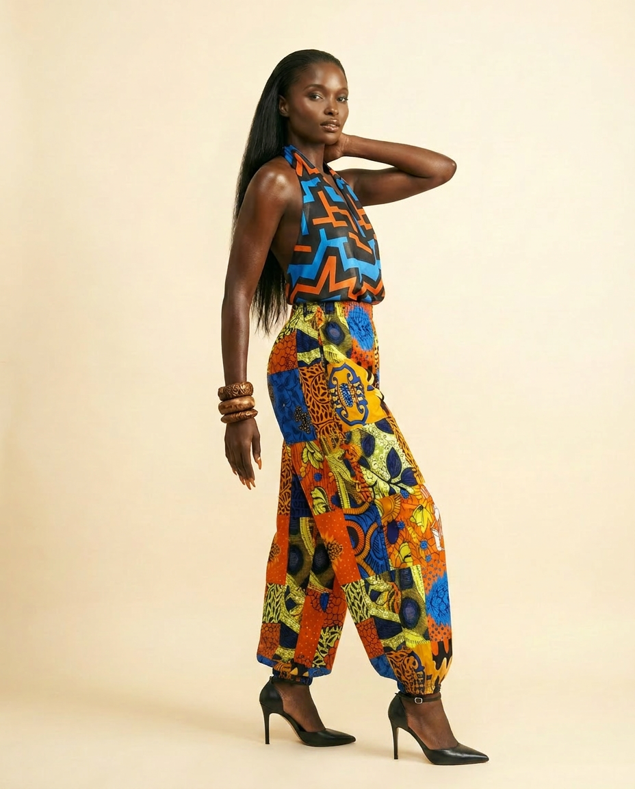 Umuaka Silk Blend Jumpsuit - Elegant Front & Back Design - side view