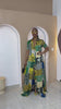 Sophisticated unlined kaftan dress made from traditional silk African Ankara fabric in vibrant multi-color patterns. Perfect for weddings, dinner parties, and formal events. Model height: 5'9".