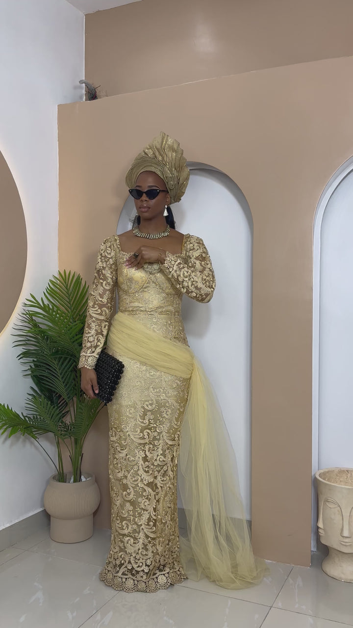 Igbankwu Lace African Traditional Wedding Dress – Custom Bridal Attire