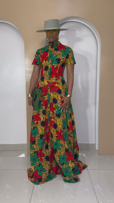 Ikemefuna Maxi Dress – fit-and-flare Ankara gown