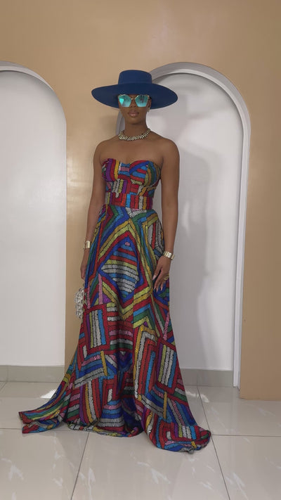 Ndeofia Strapless Dress – elegant African Ankara strapless gown