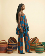 Osundu Silk Ankara Two-Piece: Effortless Chic & Comfort - side view