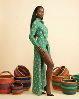 Igba Deconstructed Asymmetric Maxi Shirt Dress - Sculpted Silhouette - side view