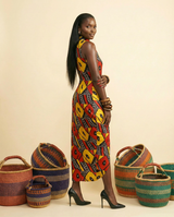 Onyinye Silk Crêpe Gown – Elegant Drape Dress - side view