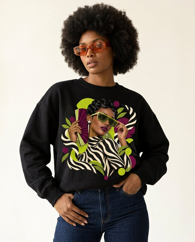 Zebra Waves Women's Graphic Sweatshirt