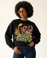 Zebra Waves Women's Graphic Sweatshirt
